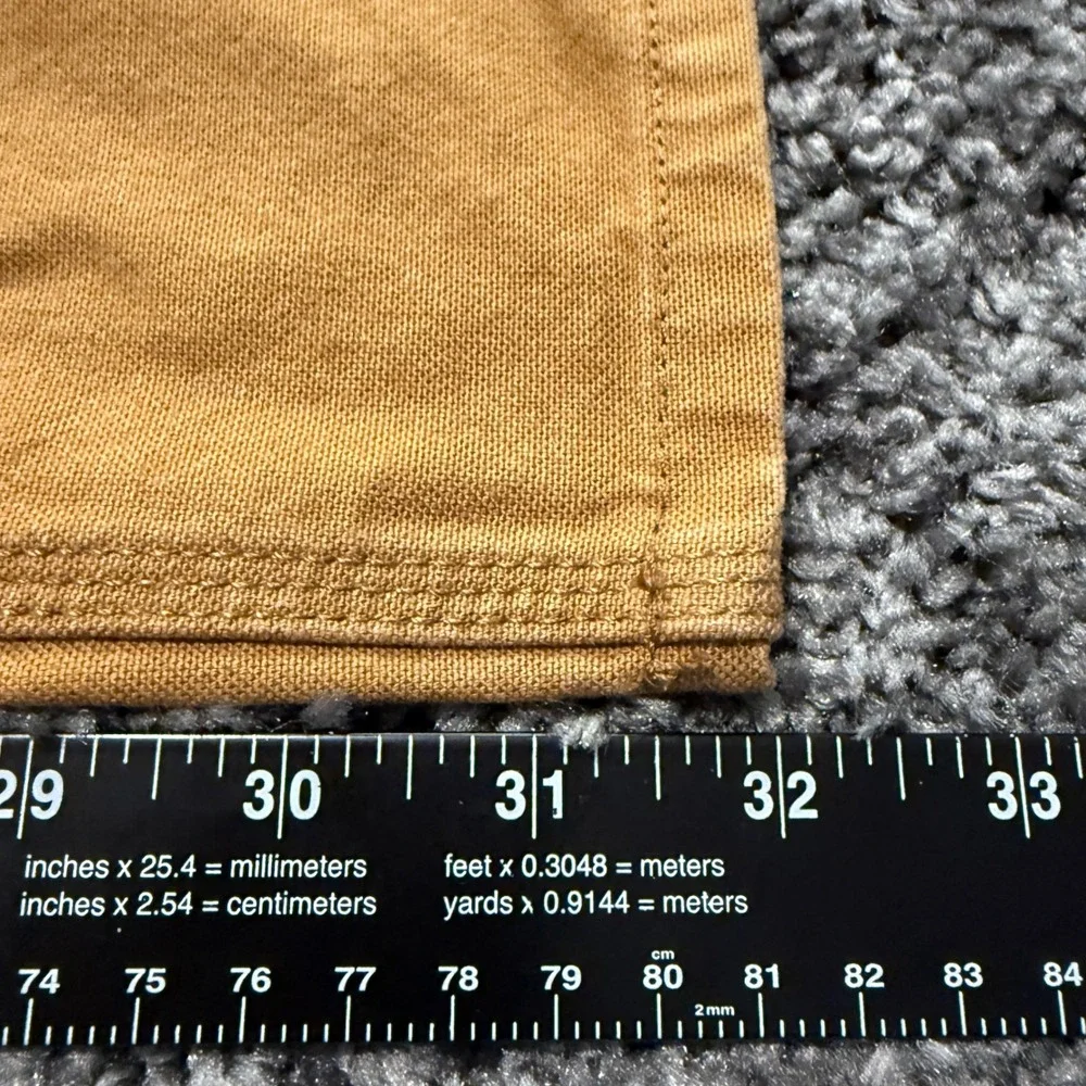 Work Carhartt Straight Fit Pants Mens Brown Excellent Double Knee 36x32